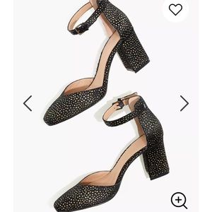 NWOB Dove High Heel Sandal Metallic Dot Calf Hair